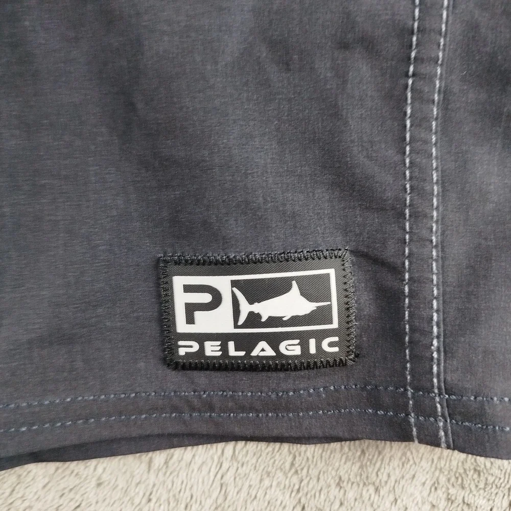 Pelagic Board Shorts Mens 34 Fishing Swim Trunks Sharkskin AOP Print Summer - Picture 5 of 11